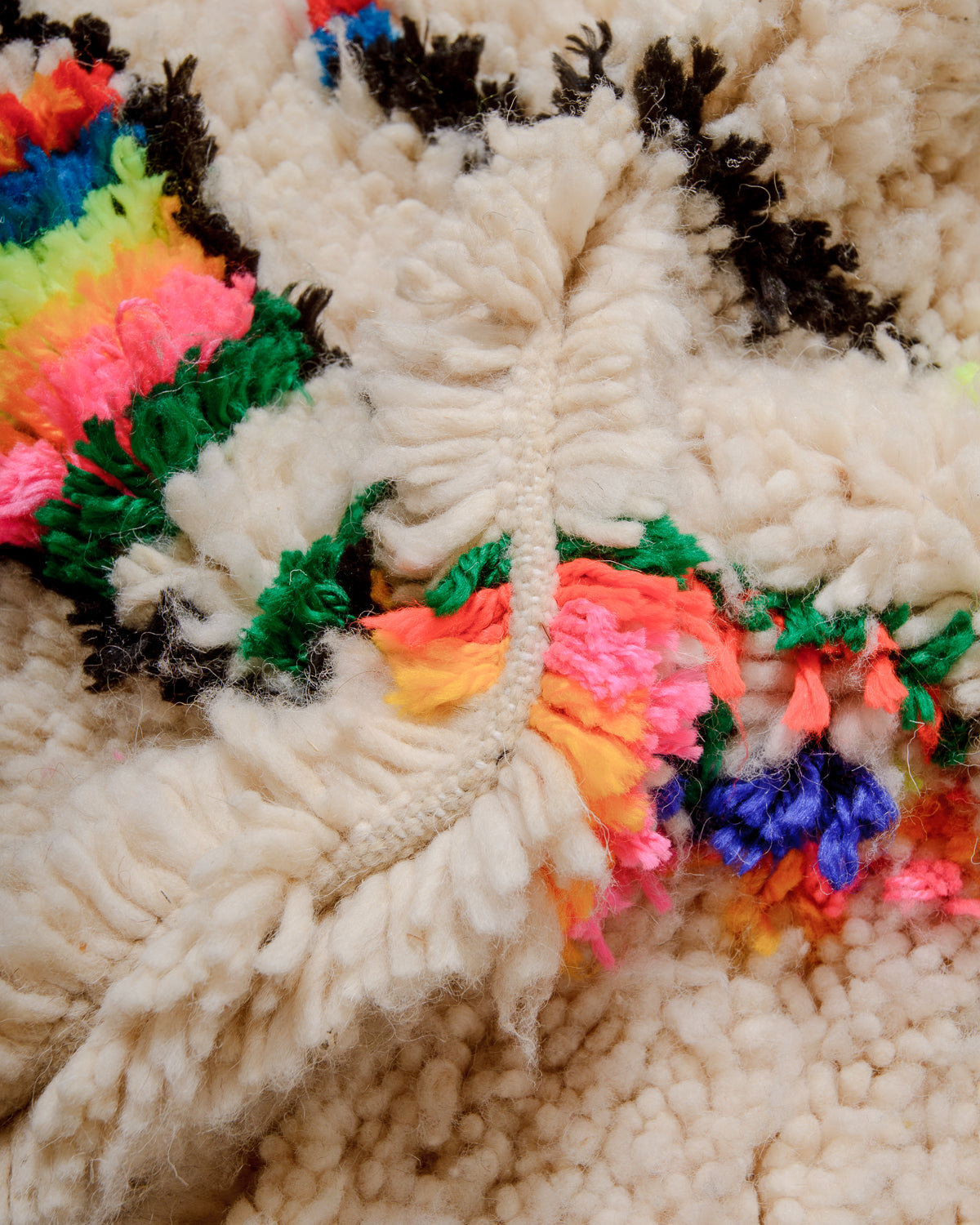 Detail of wool in Azilal rug.